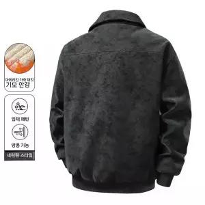 블루종 항공점퍼 남성 잠바 도톰하고 기모 스웨터 하이넥 PU가죽 패딩 점퍼 하고 도톰한 가죽 지갑 admr1