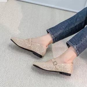 여성 봄여름 통풍성 메쉬 메리제인 플랫 슈즈