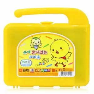 18색 크레용 병아리 크레파스 유아연필 아기 아이 연필 부드러운 손에묻지않는 칠공부