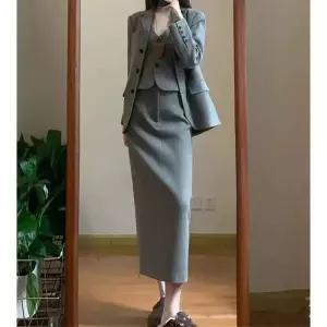 여성용 스커트 모직 고길감 양복 조끼 세트 코트 정장 정장세트 원픽1