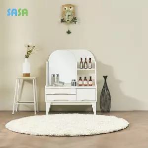 플립 800 서랍형 좌식 화이트 화장대(거울포함)