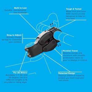 호환 쇼크스탑 프로 서스펜션 스템 자전거  충격 흡수 핸들바 로드  그래블  하이브리드  전기 조절 가능