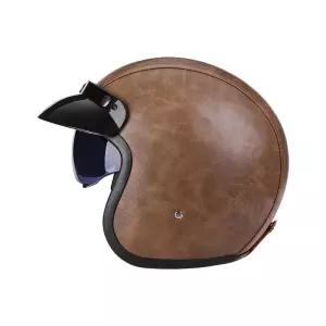 오토바이 블랙 카스코 브라운 클래식 모토 MTN 가죽 헬멧 빈티지 패브릭 페