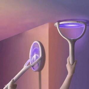 충전식 전기 모기채 고속 구동 램프 조정 가능 절연 ABS 안전 라켓