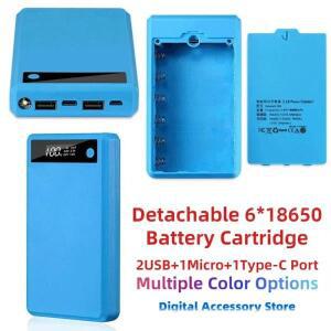 휴대용 DIY 전원 은행 케이스 외부 6x18650 5V 배터리 충전 저장 상자 쉘 전화 액세서리