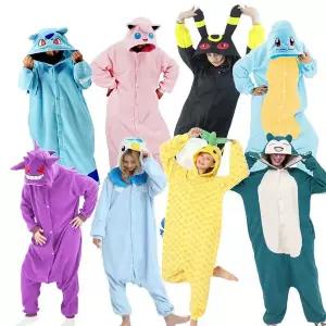 Gengar Psyduck Bear Snorlax Onesies 코스프레 의상 스티치 키구루미 Piplup Eevee 잠옷 크리스마스 할로