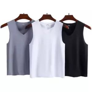 남성 V넥 기능성 심리스 무봉제 나시 아이스 쿨 런닝 부드럽고 괘적한 깔끔한 핏 빅사이즈 소형사이즈