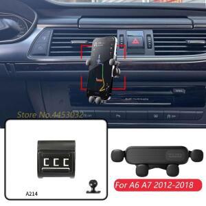 차량용 휴대폰 거치대 에어 벤트 GPS 중력 내비게이션 브래킷, 수평 액세서리, 아우디 A6 c7 4G A7 2012-20