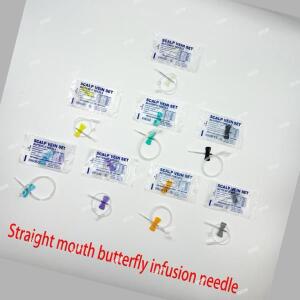의대생 100개 일회용 직관형 나비 주사 바늘, 반려동물 정맥 주입용 수의학용 더블 윙