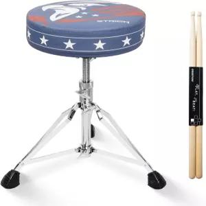 스트릭 드럼 왕좌 높이 조절 가능한 패딩 시트 스툴 헤비 듀티 회전 의자 모던한 우아한 엣지 그래픽 5A