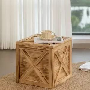 레트로 원목 사각나무상자 앤티크 인테리어 나무색 빈티지