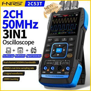 FNIRSI 2C53T 멀티미터, 디지털 오실로스코프, 신호 발생기 3-in-1, 50MHz 듀얼 채널
