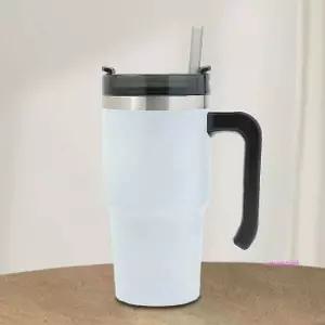 써머원 보온보냉 자동차 화이트 텀블러 빨대 보냉컵abc441