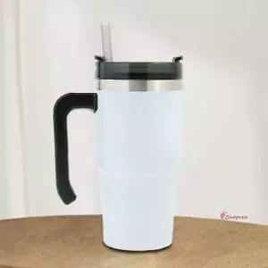 써머원 보온보냉 자동차 텀블러 보냉컵 화이트 빨대xyz230