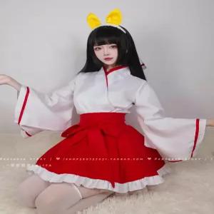 여우 기모노 일본 코스프레 할로윈 의상 유카타 가면 파티복 전통복