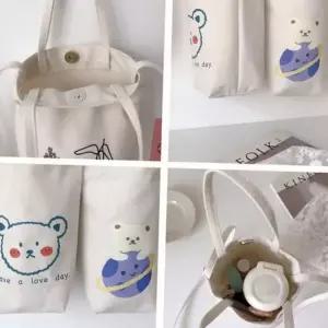 [셀러에이드]소형 텀블러 가벼운 에코백 캔버스 크로스 수납 데일리