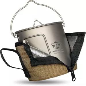 티타늄 캠핑컵 750ml 초경량 머그컵 보온 파우치 포함 백패킹 휴대용 야외 취사 등산 식기 대용량