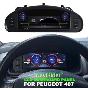 푸조 407 2004-2010 디지털 계기판 클러스터 GPS 속도계 가상 콕핏 LCD 타코미터 주행거리계