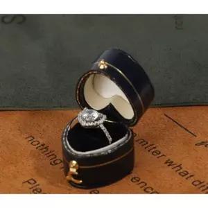 럭셔리 반지 케이스 다이아 프러포즈 주얼리샵 상자 하트 블루