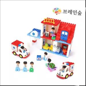 브레인숲 교육용 듀오 병원놀이 76P 세트 가방 역할 휴대용소꼽 소꿉 장난감 어린이선물 어린이이