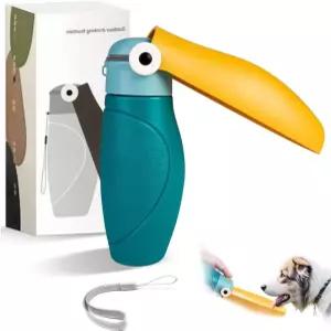 휴대용 개 물병 대형 17온스 - 이동 중인 반려견을 위한 단열 접이식 및 누수 방지 정수기 하이킹 산책