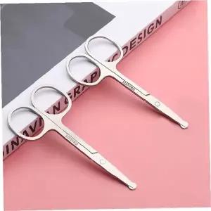 스테인리스 둥근날 코털 정리 가위 눈썹 손질 미용 안전 곡선 블레이드 휴대용