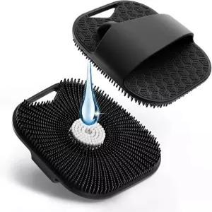 남성용 실리콘 바디 스크러버 민감한 피부를 위한 친절한 샤워 더 풍부한 폼 브리스틀과 미끄럼 방지