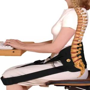 쿠시신스 백 지지대와 자세 교정기로 백업한 나다-체어 블랙