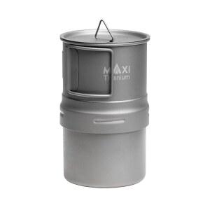 맥시 티타늄 모카 포트 u2013 경량 1등급 스토브탑 커피 메이커 캠핑 및 야외용