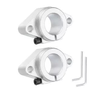 uxcell 2pcs SHF25 알루미늄 선형 막대 레일 샤프트 지지대 직경 25mm CNC 기계용 모션 가이드 장착 브래킷