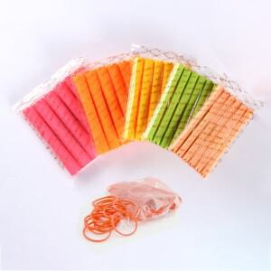 18 피스 고무 밴드가있는 여분의 긴 헤어 롤러 콜드 파마 막대 루트 경기자 바 클립 컬링 미용 용품 1546