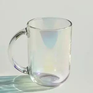 유리 머그컵 홈카페 오로라 전자레인지 내열 유리 머그컵 열탕소독 물컵