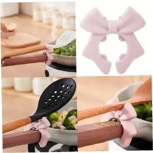 주방 조리도구 거치대 국자 뒤집개 프라이팬 웍 받침 실리콘 리본 디자인 미끄럼