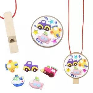 4인 유아 교통기관 우드 목걸이 호루라기만들기 6살 작품 학습