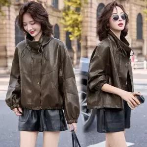 여사친 가죽 라이더복 PU 자켓 점퍼 가죽점퍼 봄가을 상의 빅사이즈 OP3