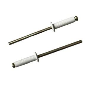 50피스 화이트 골드 페인트 블라인드 리벳 라운드 헤드  알루미늄 스틸 홈 장식 산업용 패스너 DIA 1/8