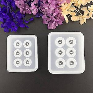 1개 실리콘 구형 비즈 몰드 (구멍 ) 에폭시 쥬얼리 카보숑 보석 공예용 원형 2개 세트