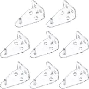 8Pcs 1 블라인드 홀드 다운 브래킷 플라스틱 하단 레일 홀더 교체품 수평 음영 창문 문을 위한 클리어 미니