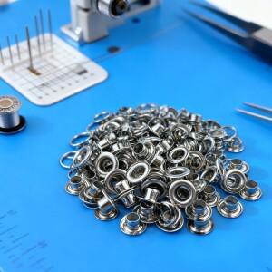 102개 그로밋(5mm) 스테인리스 스틸 액세서리 세트 실버 그로밋 수제 직조 상점용 미니 소형 태피스트리 제