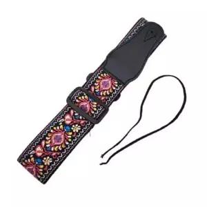 [에이치플러스몰]기타 패브릭 조절형 스트랩 베이스 일렉 통기타용 자수