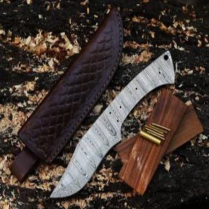 소고 나이브스 다마스쿠스 나이프 제작 키트 DIY 핸드메이드 블랭크 스틸 블레이드 핀 칼집이 있는 용품용