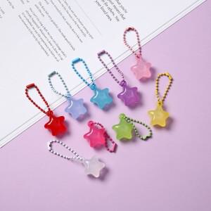 별 아크릴 키체인 비즈 포함 - 가방/휴대폰 핸드폰용 컬러풀/파스텔 펜던트  Y2K 감성 패션 액세서리