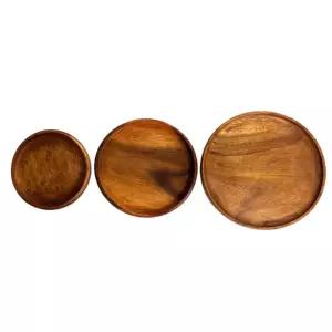 손님맞이 다과상차림 원목 원형소반 1호 회의 과일 쟁반 접대용 과자 간식