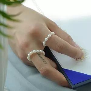 진주반지 Dahlia 담수 진주 비즈 링 2type 핸드메이드 925 실버 우정 원석반지