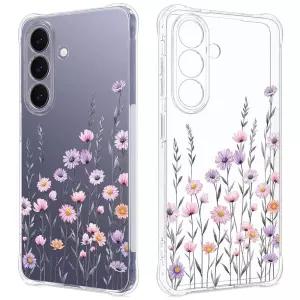 GREATRULY 여성용 여성용 플로럴 클리어 케이스, 갤럭시 S26+용 예쁜 폰 커버, 플라워 디자인 귀여운 패턴