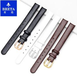 캘빈 CK 시계 밴드 K43231 여성용 액세서리 용 10MM 곡선 가죽 스트랩 도구가있는 블랙 화이트