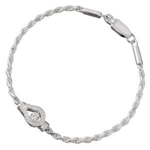 [크로스 이모션] 특 별 사양 댄싱 스톤 호스 슈 말굽 남성 팔찌 실버 925 프렌치 로프 우아