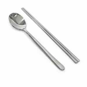 [콩심팥심]업소용 민자 수저 집게 숟가락 스탠형 식당용 세트