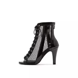 SSIMEEZ 시스루 페이턴트 콤비 오픈토힐(블랙) 2057640