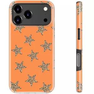 Bemal 아이폰 17 프로 케이스 귀여운, 오렌지 배경의 아름다운 빈티지 스타, Magsafe와 호환, 트렌디한 유